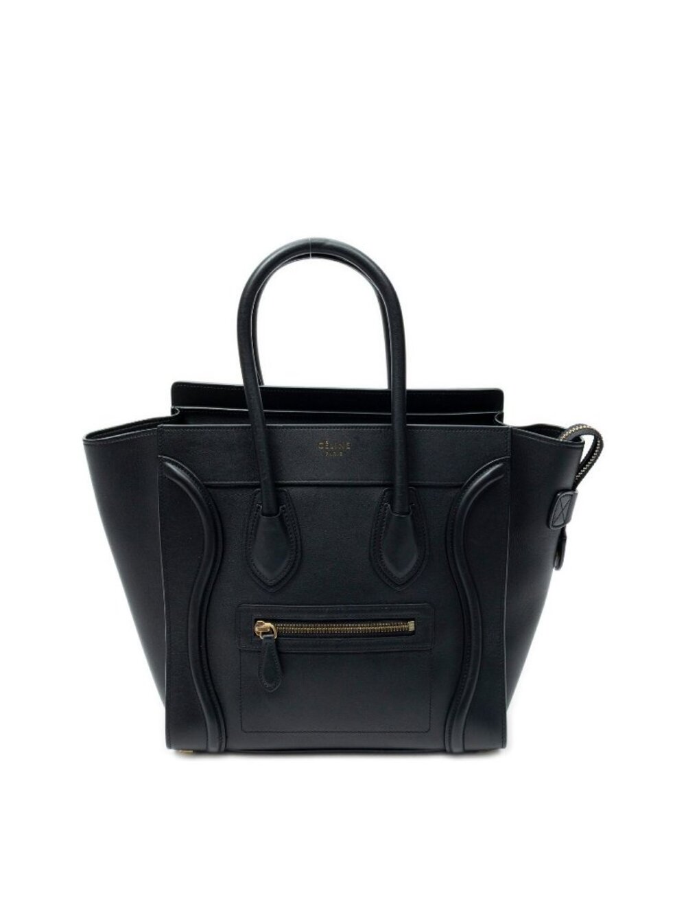 Celine Micro Luggage Black Calfskin Leather Handbag